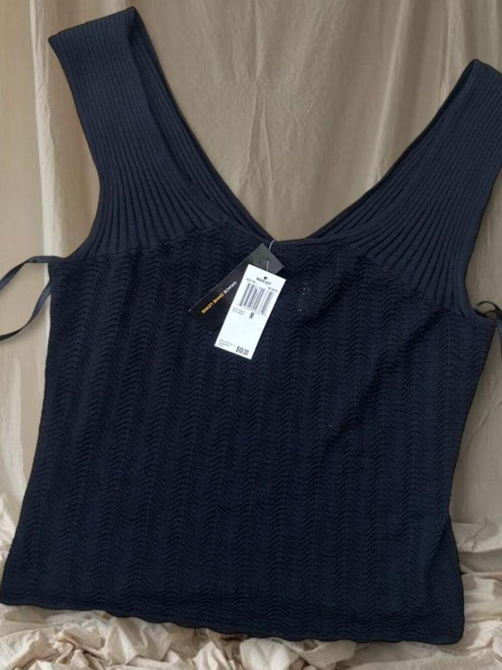 Y2K vintage dead stock Grace Dane Lewis slinky black knit tank top ⭐️
